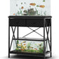 Fish Tank Stand 29 Gallon: Sturdy Aquarium Stand with Accessories Storage - Metal Fish Tank Table for 20-29 Gallon Reptile Breeder Turtle Terrarium - 30.7"x16.5" Weight Capacity 330 lbs