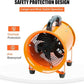 10-Inch High-Velocity Portable Utility Blower Fan, Industrial Exhaust Fan with 16.4ft Flexible Duct Hose, 3150 RPM Low-Noise Ventilator for Basements, Workshops, Warehouses, and Confined Spaces