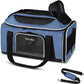 Petskd Top-Expandable Pet Carrier 17x12x8.5 Inches JetBlue Allegiant Spirit Airline Approved, Soft-Sided Carrier for Small Cats and Dogs with Locking Safety Zippers and Anti-Scratch Mesh(Blue)