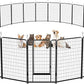 Dog Playpen Outdoor Extra Wide 24 Panels Heavy Duty Dog Fence 50" Height Anti-Rust with Doors Portable for RV Camping Yard, Total 63FT, 316 Sq.ft, Snowy Black