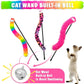 3 Pack Cat Wand Toy, Rainbow Cat Feather Toys with Bells, Teaser Wand with Soft Furry Tail, Interactive Toys for Indoor Cats & Kitten & Kitty