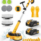 qimedo 6000mAh Battery Electric Mop M1, 800RPM Cordless Electric Power Scrubber & Mops for Floor Cleaning, Best Automatic Spin Mops with Smart Display,Rotating Mop with LED Light & Water Spray