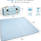 Picnic Blanket, 80''x80'' Waterproof Outdoor Blankets, Picnic Mat Washable for Beach, Picnic Blankets for Camping on Grass with Shoulder Strap - Blue & White