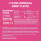 TEAZEN Berry Kombucha Tea, Hydration Drink Mix, Sugar Free, Live Probiotics & Prebiotics, 10 Sticks, 1.76oz