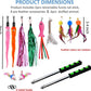 2pcs Retractable Wand Toys, Cat Fishing Rod with 11 Pcs Feather Refills for Indoor & Outdoor Cats