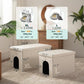 MEEXPAWS Cat Litter Box Enclosure Furniture Hidden, Cat Washroom Bench Storage Cabinet |Large 25.6'' x 17.7'' x 17.7''| Dog Proof | Waterproof Inside/Easy Clean | Easy Assembly | Odor Control(White)