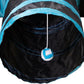 Cat Tunnel, 3 Way Cat Tunnels for Indoor Cats, Foldable Cat Tubes and Tunnels for Cats Kittens, Kitty Bored Peek Hole Toy Ball Cat, Puppy, Kitty, Kitten, Rabbit, Guinea Pigs (Blue & Black)
