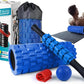 5 in 1 Foam Roller Set for Deep Tissue Muscle Massage, High Density Trigger Point Fitness Patented Exercise Foam Roller, Massage Roller, Massage Ball, Resistance Band, for Whole Body