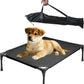 Soft Mesh Elevated Pet Bed for Large Medium Dogs Outdoor Resting Cot with Water-Resistant, Air-Permeable, Cooling and Anti-Skid Portable Dog Bed, Up to 60 lbs, 23.3“L x 17.6" W x 6.9" H, Black