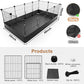 Tresbro Guinea Pig Cage with Waterproof PVC Bottom Liner & One-Hand Release Hook, Triple Fixing C&C Cage for Guinea Pigs, Bunny, Rabbit, Hedgehog, Small Animal Indoor Playpen 48''L x 24''W x 16''H