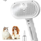 Pet Grooming Steam Brush, Pet Spray Hair Removal Comb, Anti-Static, Rechargeable, Comfortable Grip, for Dogs & Cats, Spray Hair Removal Comb, Steam Brush for Shedding & Grooming, White