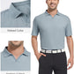 Esabel.C Jacquard Golf Shirts for Men Moisture Wicking Short Sleeve Performance Dry Fit Active Mens Polo Shirts