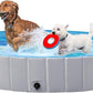 Yaheetech Foldable Dog Pools 71 x 12 Inches Collapsible Hard Plastic Pets Swimming Pool Portable Puppy Bath Tub Cat Shower Pet Wading Pool for Outdoor/Indoor w/Pet Repair Patches, Gray