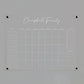 Personalized Clear Acrylic Calendar for Wall, Calendar Whiteboard for Wall, Dry Erase Wall Calendar, Wall Calendar Organizer System for Home (Cursive, White, 47.5"W x 36"H)