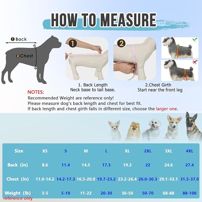 Lukovee Recovery Suit for Dogs, Zipper-On Onesie for Female Male Dog, Abdominal Wounds Cone E-Collar Alternative, Prevent Licking Spay (M, Dark Blue)