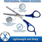 PET MAGASIN Dog Grooming Scissors Straight Thinning Blue Stainless Steel Professional Grooming Shears for Dogs and Pets