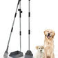 Dog Pooper Scooper Set, Stainless Metal Tray Rake Spade 3 Pack, Long Handle Pet Waste Scooper for Large Medium Small Dogs, Heavy Duty Poop Scooper for Yard, Grass, Dirt or Gravel