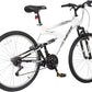 WEIZE Mountain Bike, 26/27.5 inch Outdoor Cycling Bike,18-Speed/High-Carbon Steel/Dual Full Suspension, Adjustable Ergonomic Seat for Men Women Adult, MTB Bicycle with Suspension Fork,Sleek Colors