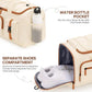 Gym Bag for Men and Women with Shoe & Laptop Compartment, 3-in-1 Sports Travel Duffel Bag Anti-Theft Weekender Carry-On Backpack for Airplane & Workout, Overnight Travel Bag,35L (Beige, Medium)