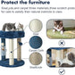 MECOOL Cat Scratching Post Tree with Tower Soft Bed.Natural Quality Sisal Carpet Jute Scratch Posts with Three Hanging Ball Toys and Massage Brush for Indoor Cats and Kittens Blue