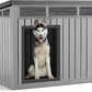 VIXZEN Dog House Indoor Outdoor,Waterproof Dog House for Small to Large Dogs,Doghouse with Air Vents and Elevated Floor,Openable at The Top,Easy to Assemble and Clean,Gray,42.87"×32.95"×31.61"