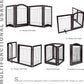 SPIRICH 96-inch Extra Wide 30-inches Tall Dog Gate with Door Walk Through, Freestanding Wire Pet Gate for The House, Doorway, Stairs, Pet Puppy Safety Fence, Support Feet Included(Espresso)