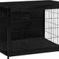 DWANTON Dog Crate Furniture with Cushion, Wooden Kennel Table with Double Doors, Indoor Dog House, Large Size, 38.5" L, Black