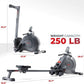 Sunny Health & Fitness Flip & Foldable Rowing Machine for Home w/Extended Slide Rail, Full-Body Workout, Low-Impact, Optional Extra Long Rail, Quiet Rail Cover, Water Motion and Free SunnyFit App