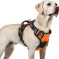 rabbitgoo Dog Harness for Large, No Pull Pet Harness with 3 Buckles, Adjustable Soft Padded Vest with Control Handle, Walking Reflective Pet Vest for Large Dogs, Orange, L