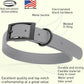 Dogline Biothane Waterproof Dog Collar Strong Coated Nylon Webbing with Black Hardware Odor- Proof for Easy Care Easy to Clean High Performance Fits Small Medium or Large Dogs, Battleship Gray