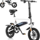 Winado Electric Bike for Adults, 14" Folding Electric Bicycle 450W Motor with Dual Disc Brakes, Max Range 25Miles(Pedal-Assist) & Speed 15.5MPH, Foldable Commuter City Ebike for Adults/Teens