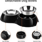Stainless Steel Dog Bowls Set – Dual Non-Slip Pet Dishes with 2 Small (1 Cup*2) Bowls & Durable Resin Stand – Food & Water Feeder for Puppies, Cats, and Medium Dogs – Black