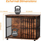 43.7" Dog Crate Furniture, XL Dog Crate Dog Kennel Indoor with Wheels for Large Medium Small Dogs, Wooden Dog Kennel End Table with Sliding Door Wooden Furniture Crates for Living Room, Bedroom