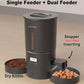 Automatic Dual Cats Feeder for 2 Cats,6 Meals/Day,12 Portions/Meal,Dual Power Auto Pet Feeder Dry Food Dispenser,Flexible Schedule Timer 10S Voice Record (Black, ABS Dual Bowls)