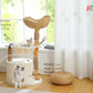 Modern Cat Tree for Large Cats, Wood Cat Tower for Indoor Cats, Real Branch Luxury Cat Furniture with Super Large Cozy Condo and Hammock & Scratching Post, Top Basket, White