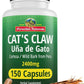 Peruvian Naturals Cat's Claw Herbal Supplement 150 Capsules - Uña de Gato 2400mg of Vegan, 100% Natural Cats Claw Bark Grown in Peru, Non-GMO, Uncaria Tomentosa UNA de Gato