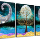 Canvas Wall Art for Living Room ,farmhouse bathroom Wall decor blue abstract Animal landscape painting,modern family kitchen Bedroom Decoration elephant Canvas art pictures Artwork for home walls