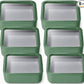 Caraway 6pc Glass Food Storage Set – 10 Cup Food Containers (6) - Ceramic Coated - Non Toxic, Non Stick with Lids - Microwave Safe - Sage