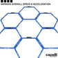 Capelli Sport Hexagonal Speed Rings, Interlocking Hex Agility Ladder Rings with Carry Bag, Blue, Set of 6