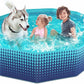 Jasonwell Foldable Dog Kiddie Pool - Hard Plastic Kids Paddling Pool Toddler Baby Swimming Pools for Backyard Collapsible Whelping Box Pet Doggie Cats Wading Pools Bathtub for Puppy Large Dogs 63In