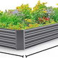 Land Guard 12×4×1ft Galvanized Raised Garden Bed Kit for Vegetables, Galvanized Super Large Metal Planter Raised Garden Boxes Outdoor(359 Gallon Capacity（Grey）…