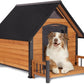 AIVITUVIN Outdoor Dog House with Anti-Chewing Durable Metal Frame Dog Kennel for Large Breed Dog Shelter Weatherproof (Brown 50.9" D x 37.4" W x 37.2" H