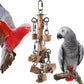 Bird Toys for Parrots, Durable Wooden Large Birds Toy with Stainless Steel, Hanging Natural Chew Hardwood Blocks for Macaws, African Greys, Amazon Parrot, Cockatoos and Small Medium Parakeets