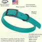 Dogline Biothane Waterproof Dog Collar Strong Coated Nylon Webbing with Black Hardware Odor- Proof for Easy Care Easy to Clean High Performance Fits Small Medium or Large Dogs, Blue Aqua