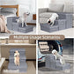 Pet Stairs with Storage, Pet Step for Small Dogs and Cats, 3-Step Folding Pet Steps with Zip, Cat Stairs Dog Steps for Bed, Couch and Car Ramp (Gray, 3 Steps no Condo)