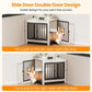 Dog Crate Furniture, Dog Crate End Table for Small and Medium Dogs,Wooden Cage Kennel Furniture Indoor, Modern Dog Crate with Multi-Purpose Removable Tray, Double-Doors Dog Furniture, White