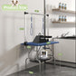VFK 36''/47''Large Dog Grooming Table, Foldable Pet Station at Home, Dog Grooming Table,Adjustable Cat Drying Desktop with Arms, Nooses, Mesh Tray (Stainless Steel pet Table, 36" Blue)