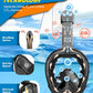 QingSong Full Face Snorkel Mask for Adults, Snorkeling Gear with Camera Mount, 180 Degree Panoramic View Snorkel Set Anti-Fog Anti-Leak