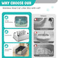 Litter Box with Lid, Stainless Steel Litter Box, 12" Metal Litter Pan High Sides, Small Litter Tray for Kittens, Cat Litter Tray Covered Grey, Easy Clean
