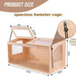 Wooden Hamster Cage, 32"x16"Guinea Pig Cage, Small Animal Cage for Dwarf Syrian Hamsters Degus Mice & Other Small Pets. Large Hamster cage with with 2 Adjustable skylights.